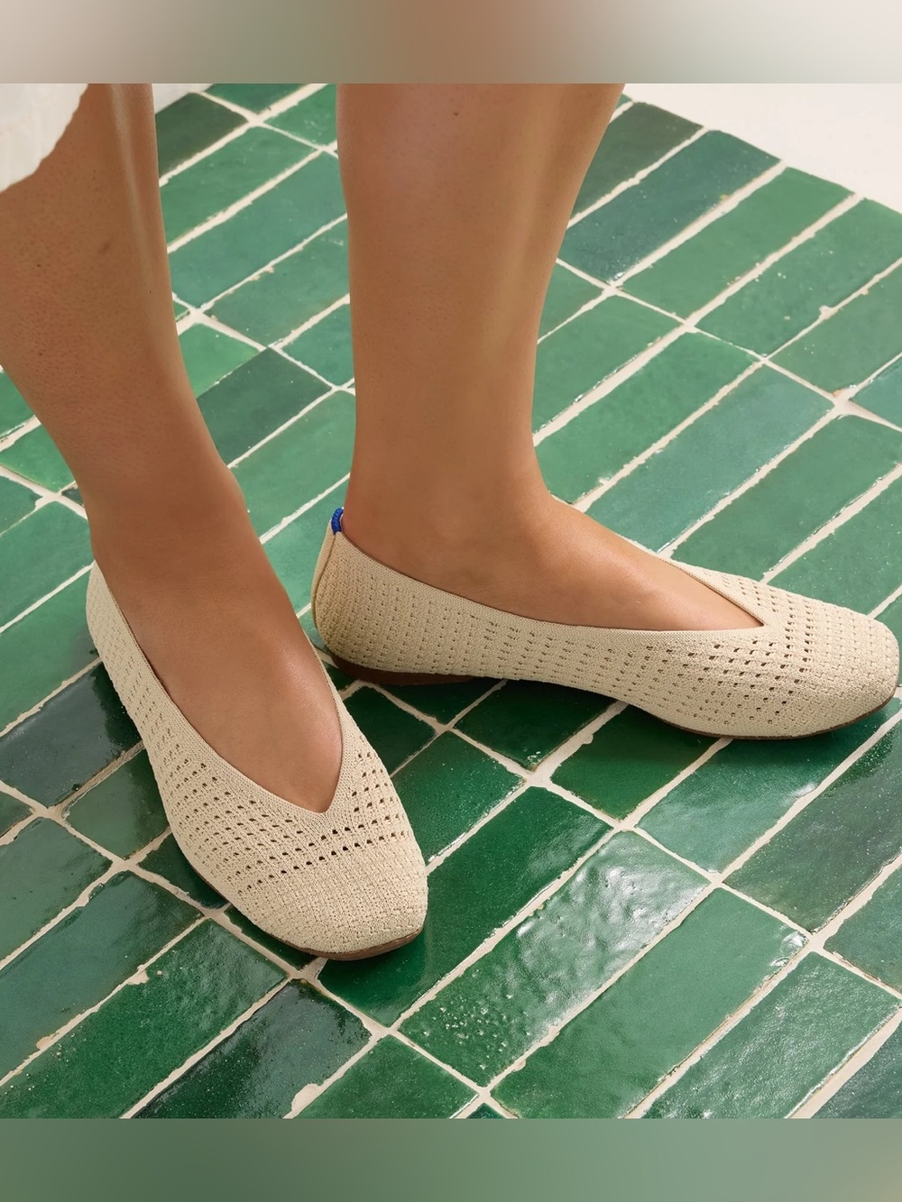 Rothy’s Max Square Ballerina in off white mesh 8.5 NIB